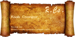 Raab Csongor névjegykártya